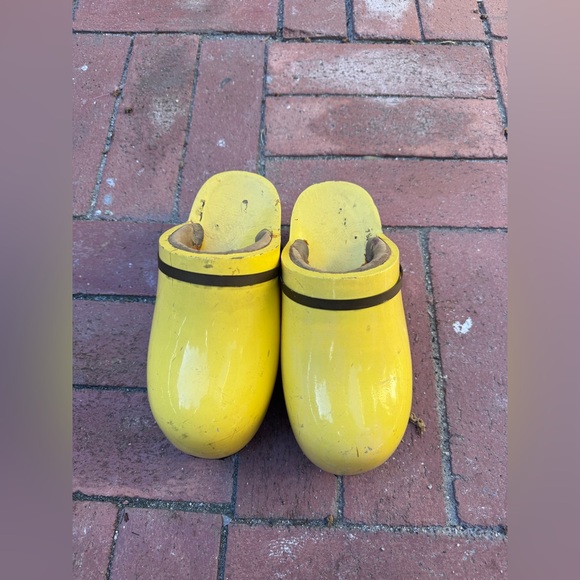 70s Vintage Amsterdam Famolare Yellow Fiberglass Clogs Sz 8 - Picture 3 of 10